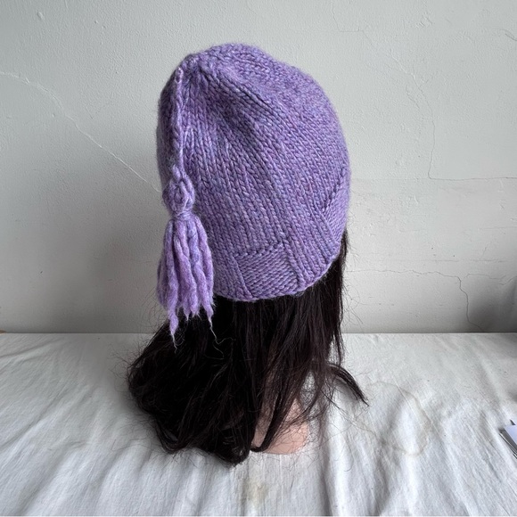 Chunky Hand Knit Tassel Winter Beanie Hat - Picture 4 of 12